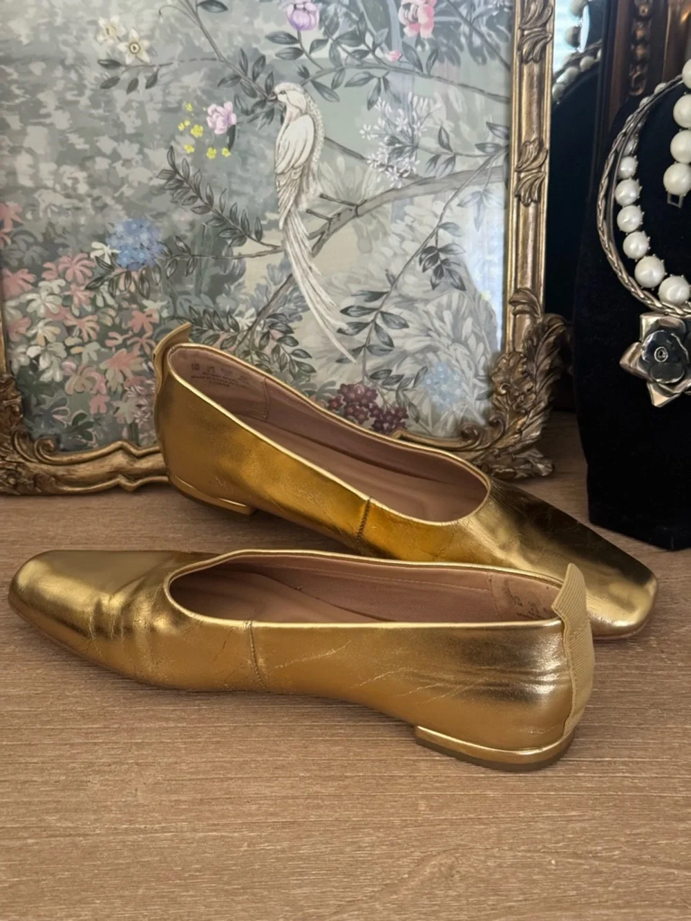 Franco Sarto women's Vana slip-on ballet flats in gold metallic | Size 7